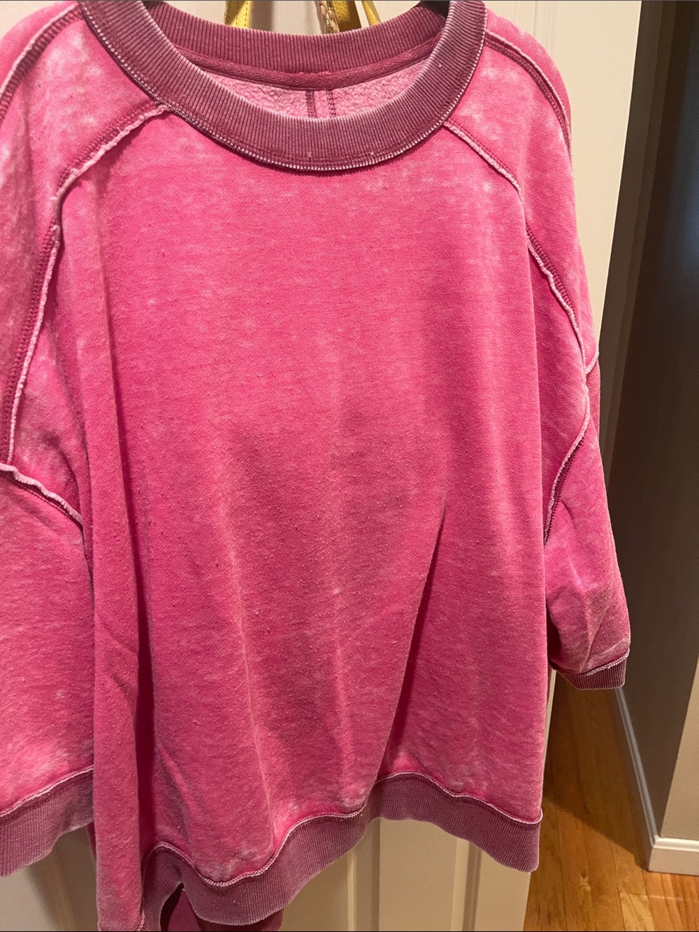 We The Free Pink Washed Relaxed Crewneck Sweatshirt